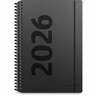 A6 ugekalender højformat matsort genbrugskarton 2026