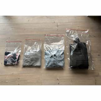 Tekstilpose med tapelukning 250x350+50x0,035mm 100stk