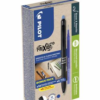 Kuglepen Pilot Frixion Plus 0,7mm blå bulk 10+10  82% genanvendt