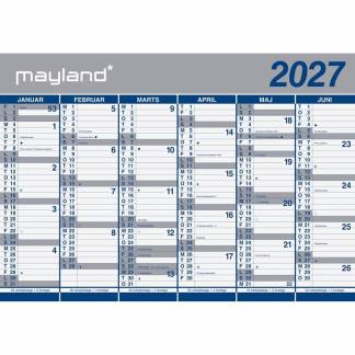 V&aelig;gkalender, Mayland k&aelig;mpe, 72x740mm &aring;r: 2027, Flerfarvet,, FSC Mix Credit