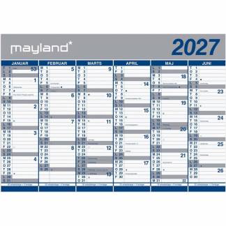 V&aelig;gkalender, Mayland k&aelig;mpe, 60x707mm &aring;r: 2027, Flerfarvet,, FSC Mix Credit