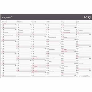 V&aelig;gkalender, Mayland k&aelig;mpe, MODERNE, 72 x740mm &aring;r: 2027, Flerfarvet,, FSC Mix Credit