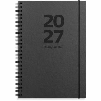 A5 International ugekalender tv&aelig;rf. sort genbrugskarton 2027