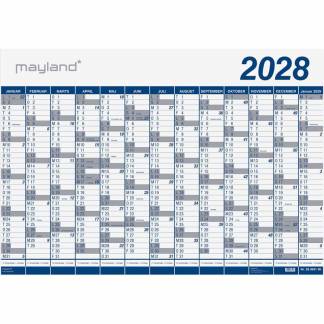 V&aelig;gkalender, Mayland k&aelig;mpe, 72x740mm &aring;r: 2028, Flerfarvet,