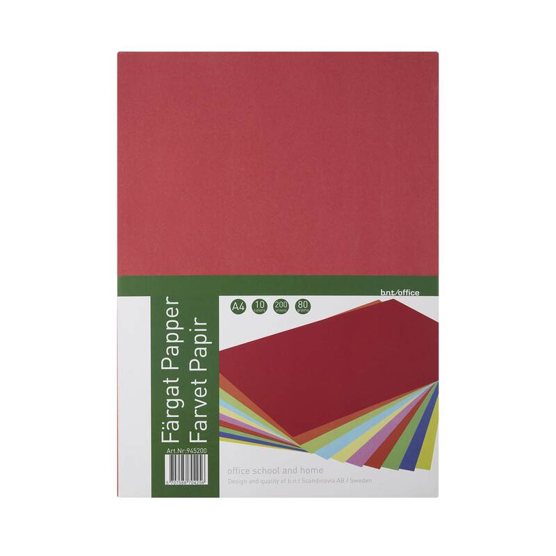 Kopipapir favet A4 80g 10x20 assorterede farver