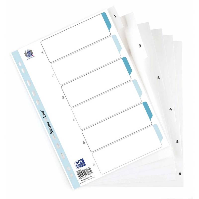Register ELBA Strong-Line A4 1-6 hvid 0,12mm