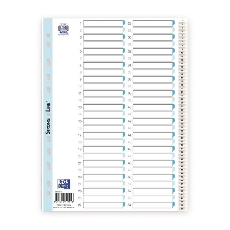 Register ELBA Strong-Line A4 1-54 hvid 0,12mm