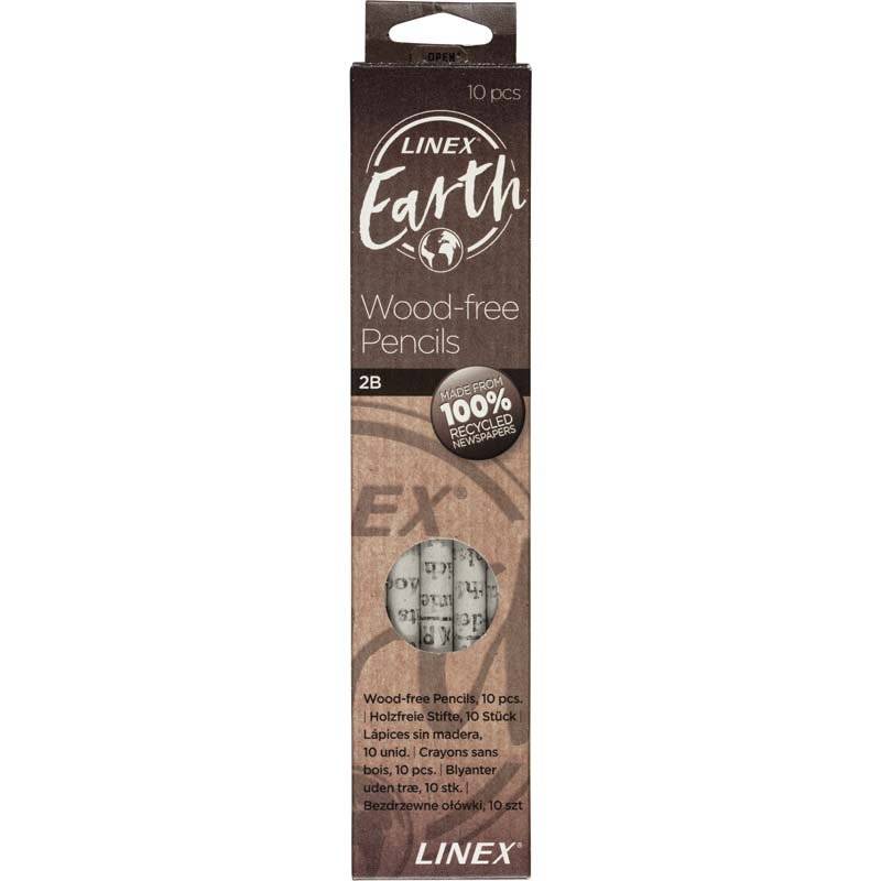 Blyant Linex Earth 2B 10stk/s&aelig;t af 100\% genanvendte aviser