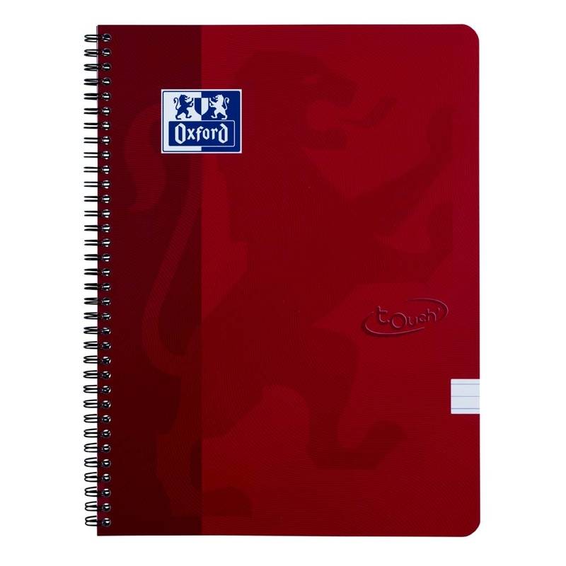 Notesbog Oxford TOUCH A4+ r&oslash;d linieret 90g