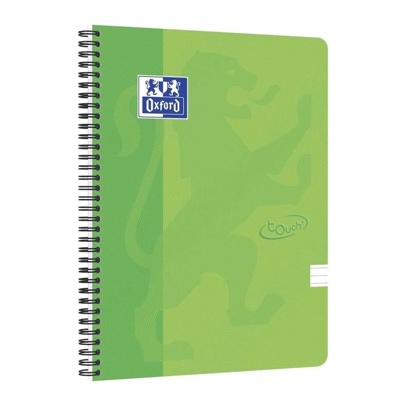 Notesbog Oxford TOUCH A4+ gr&oslash;n linieret 90g