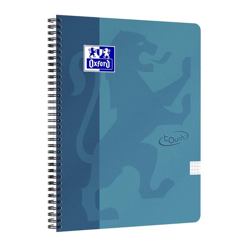 Notesbog Oxford TOUCH A4+ turkis kvadreret 90g