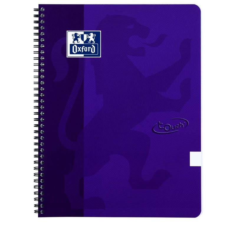 Notesbog Oxford TOUCH A4+ lilla blank 90g