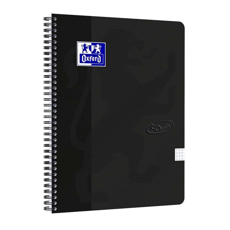 Notesbog Oxford TOUCH A4+ sort kvadreret 90g