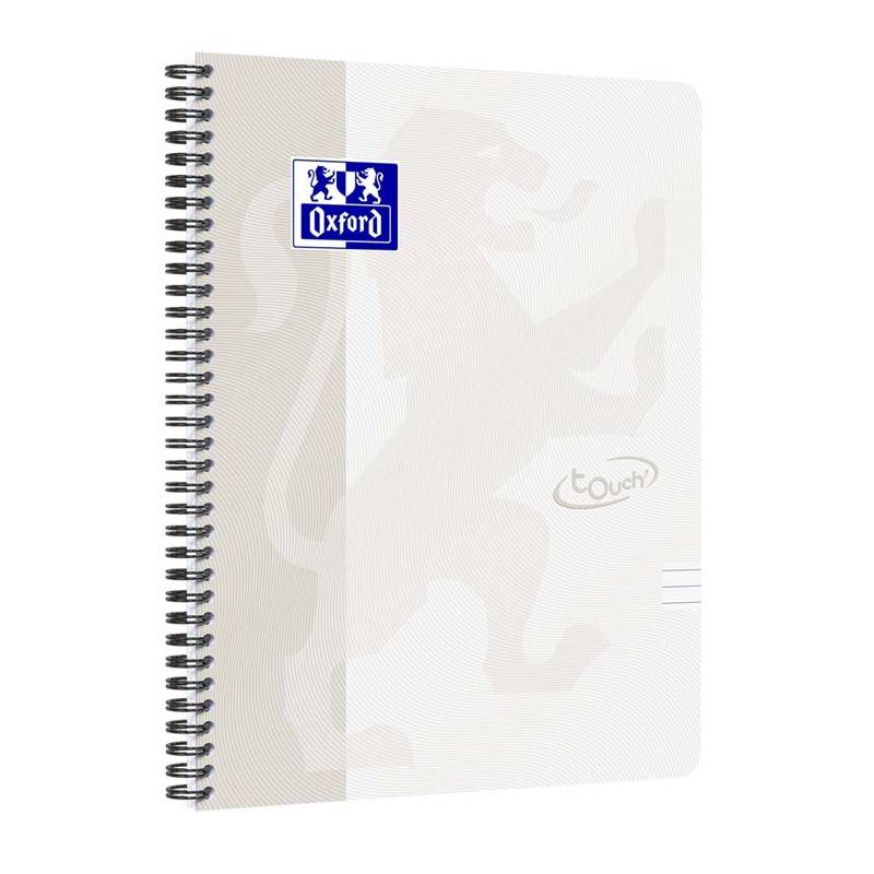 Notesbog Oxford TOUCH A4+ lys gr&aring; linieret 90g