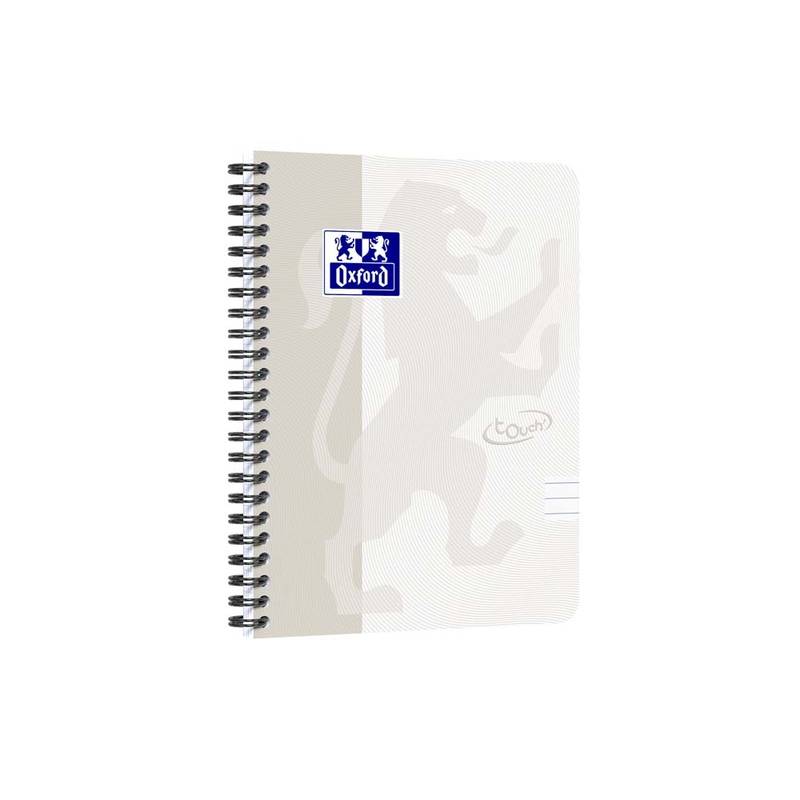 Notesbog Oxford TOUCH A5+ lys gr&aring; linieret 90g
