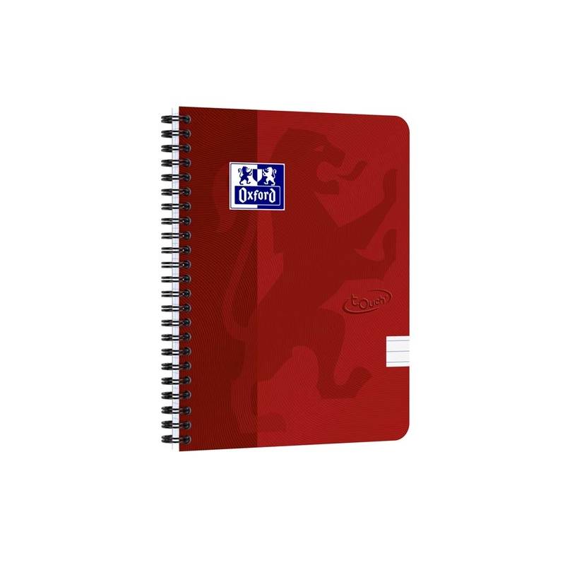 Notesbog Oxford TOUCH A5+ r&oslash;d linieret 90g
