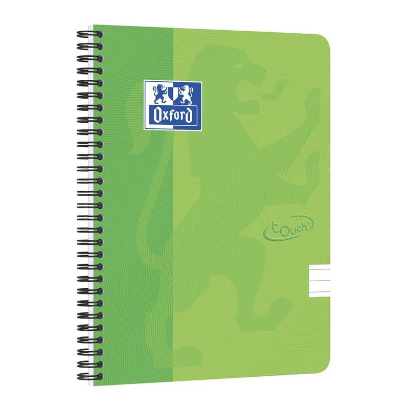 Notesbog Oxford TOUCH A5+ gr&oslash;n linieret 90g