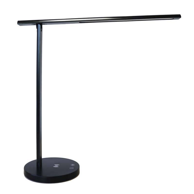 Bordlampe Unilux Diva LED sort USB+QI oplader