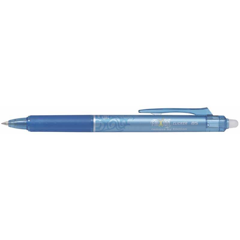 Kuglepen Pilot FriXion Clicker lysebl&aring; 0,5mm