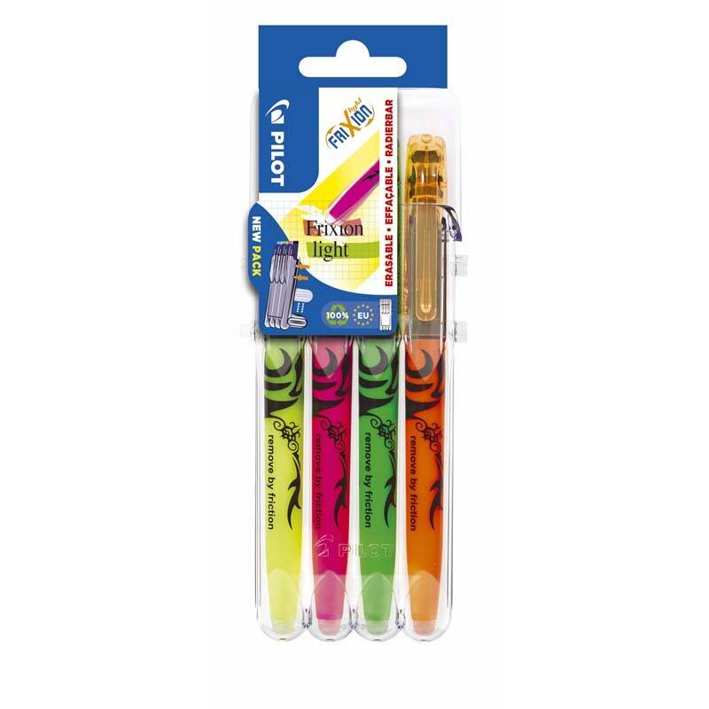 Tekstmarker Pilot FriXion Light ass. 4stk/s&aelig;t