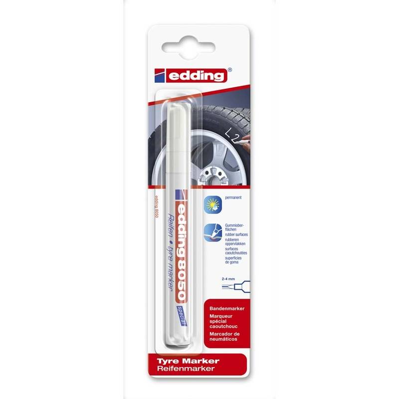 Marker Edding d&aelig;k hvid 8050 stregbr. 2-4mm