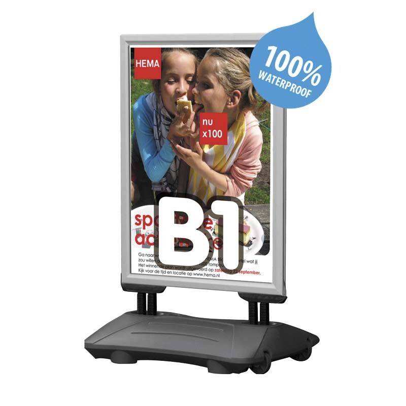 Gadeskilt TWIN Light B1 Wind-pro 70x100cm gr&aring;