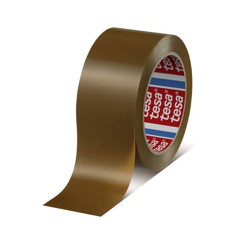 Tape Tesa 4124 PVC 50mmx66m Brun Pakketape 50 mm x 66.00 m Rulle