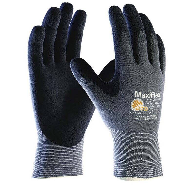Handsker Maxi-flex gr&aring;/sort nylon/lycra nr9 12par/pak