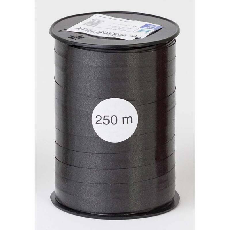Gaveb&aring;nd glat sort 10mmx250m nr. 23 250.00 m 1 reel No. 23