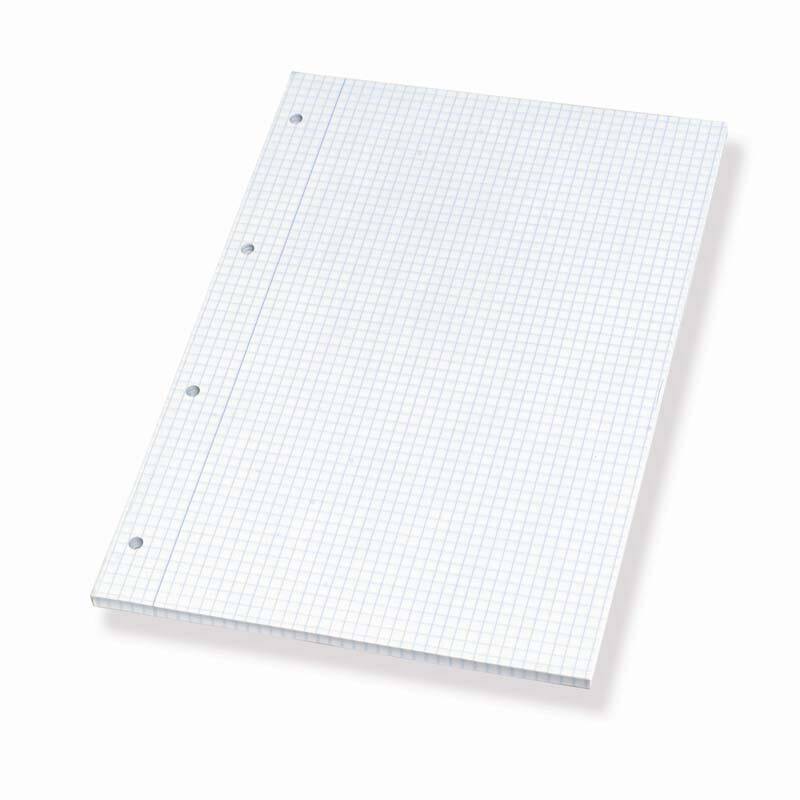 Standardblok u/omslag A4 kvadreret m/4 huller