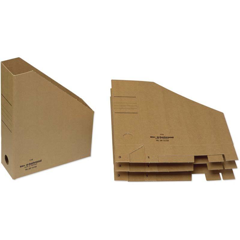 Tidsskriftskassette karton A4 brun rygbrd. 7,5cm