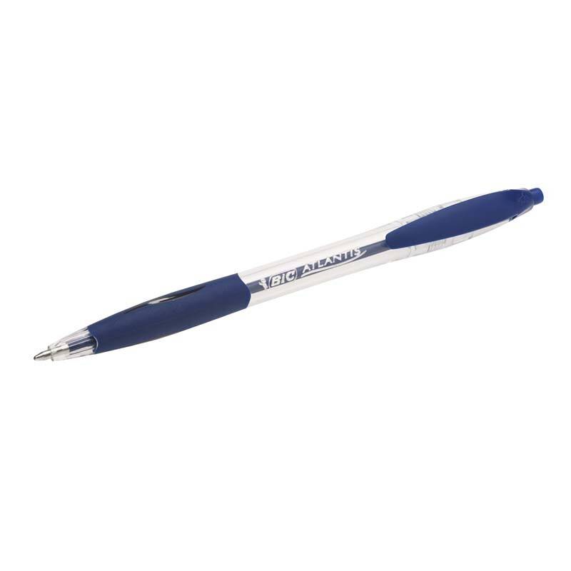 Kuglepen m/klik BIC Atlantis Refresh BP med. Bl&aring;