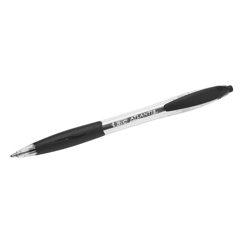 Kuglepen m/klik BIC Atlantis Refresh BP med. Sort