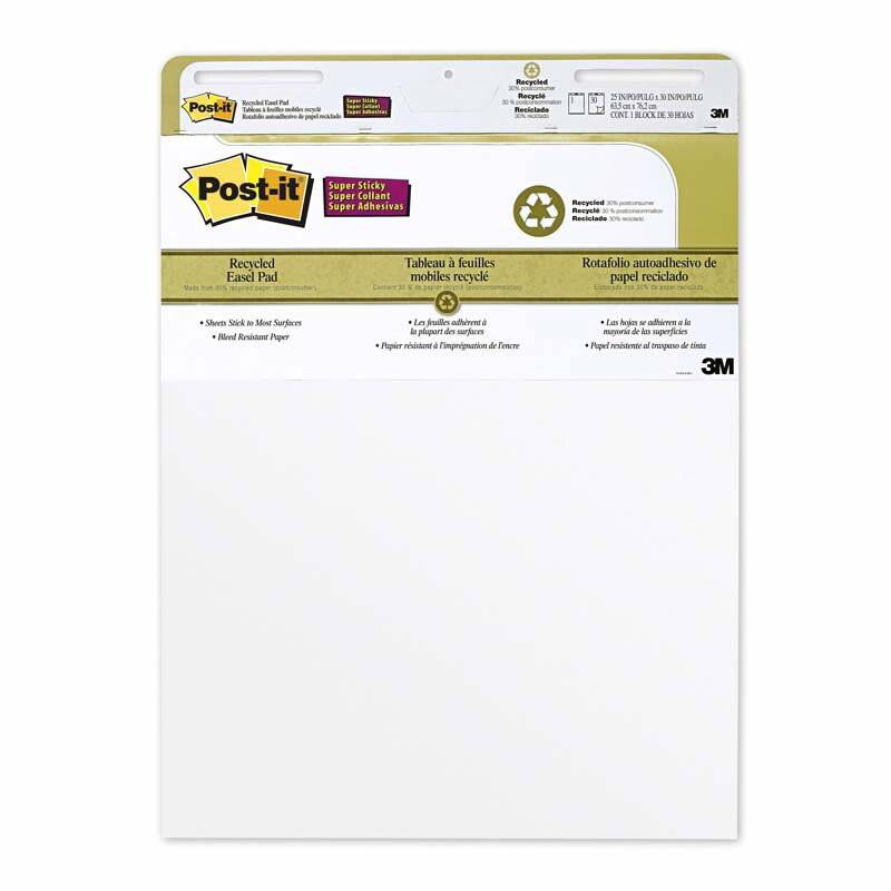 Flipoverpapir, Post-it Super sticky hvid, 635x762, blok a 30 ark