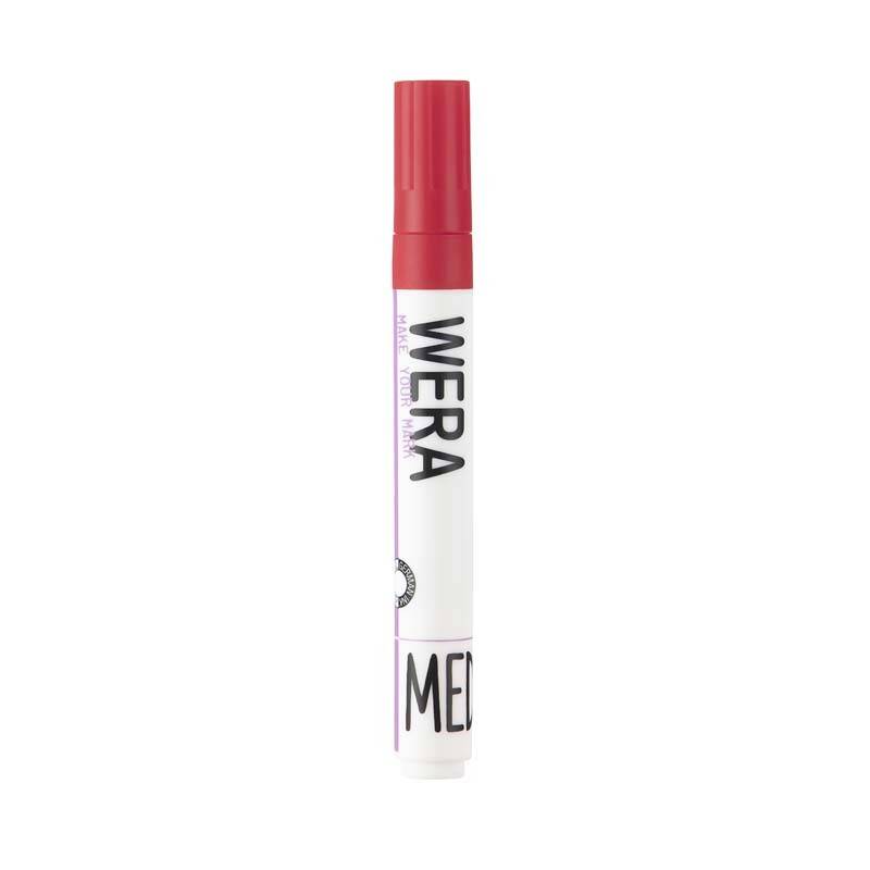 Marker WERA r&oslash;d permanent kantet spids 1-4mm
