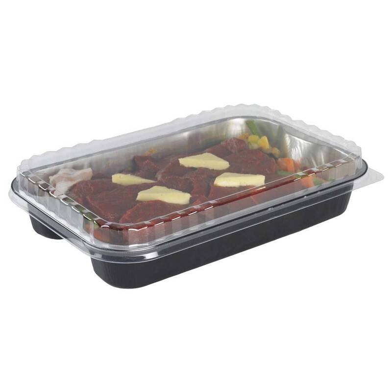 L&aring;g dome dPET t/foliebakke D-PET 1920ml opak 100stk/pak