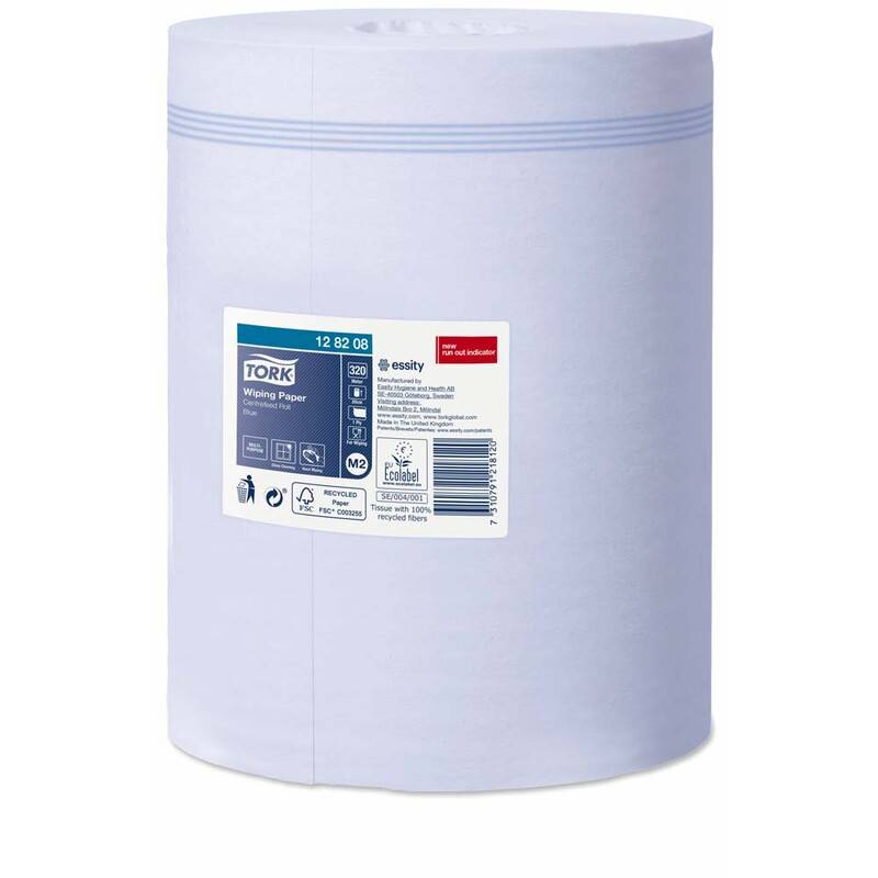 Aft&oslash;rringspapir Tork Standard M2 1-lags bl&aring; 320m 128208 6rl