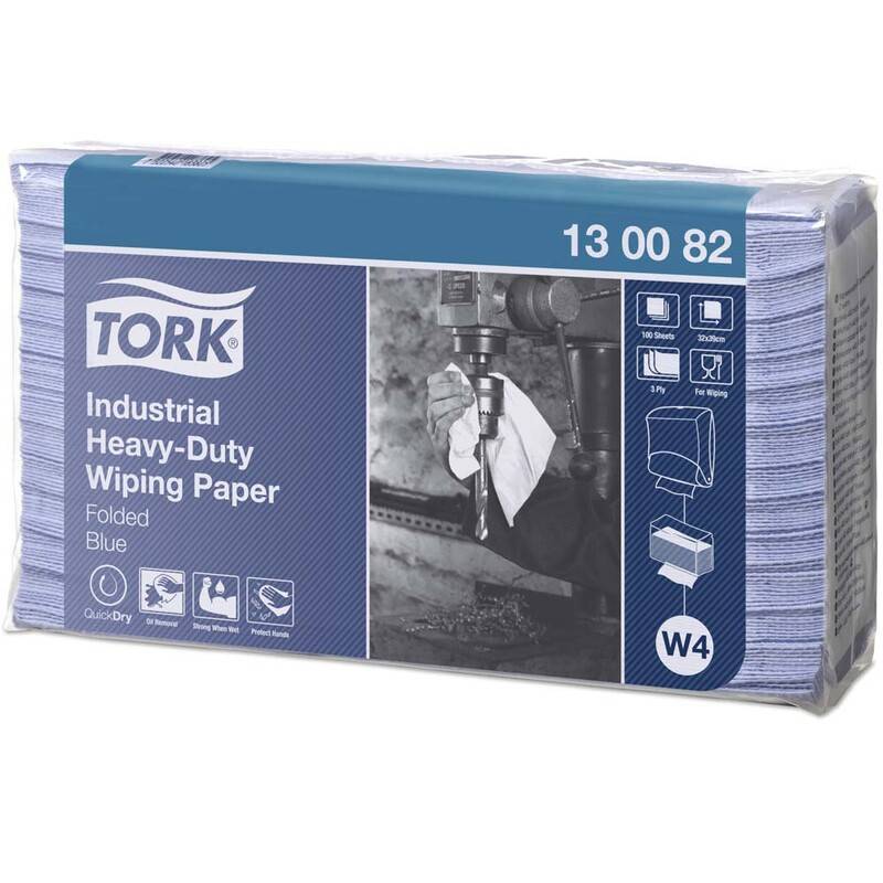 Aft&oslash;rringspapir Tork ekstra kraftig W4 3-lags bl&aring; 5x100ark