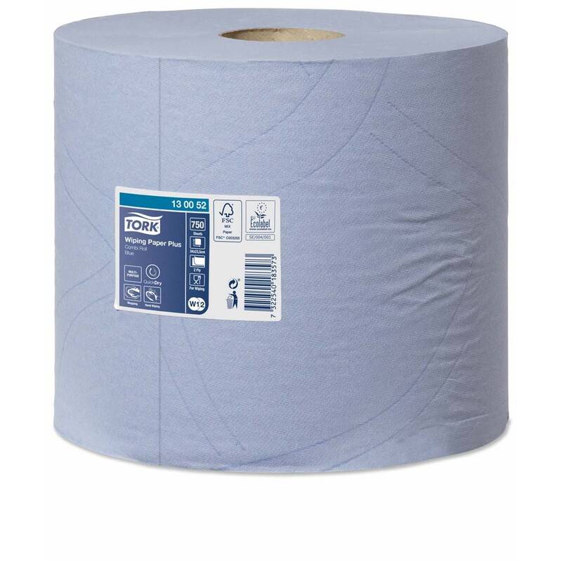 Aft&oslash;rringspapir Tork Plus W1 2-lags bl&aring; 255m 130052 2rl
