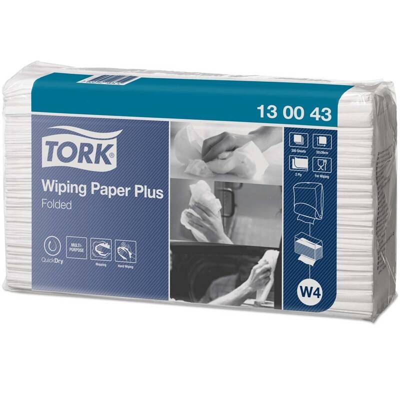 Aft&oslash;rringspapir Tork Plus W4 2-lag hvid 130043 5x200ark
