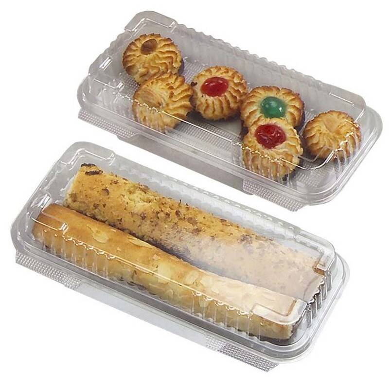 Plastbakke m/h&aelig;ngslet l&aring;g v422 konfektbox 220x111x44mm 500stk