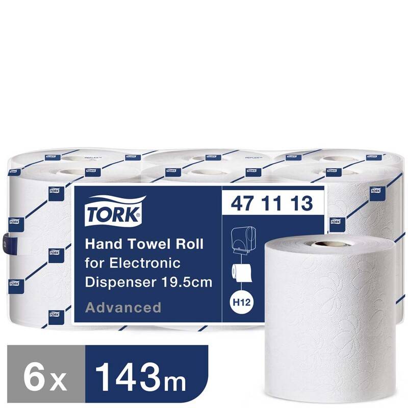 H&aring;ndkl&aelig;deark Tork Advanced H12 2-lag hvid 471113 enMotion 6rl