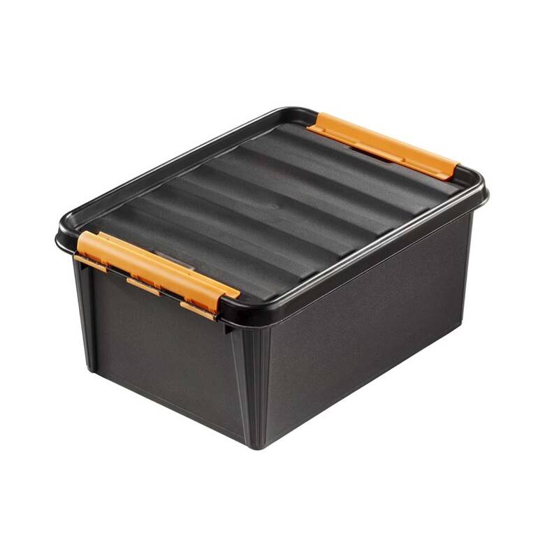Plastkasse SmartStore Pro 15 sort 15l m/l&aring;g robust 40x30x19cm