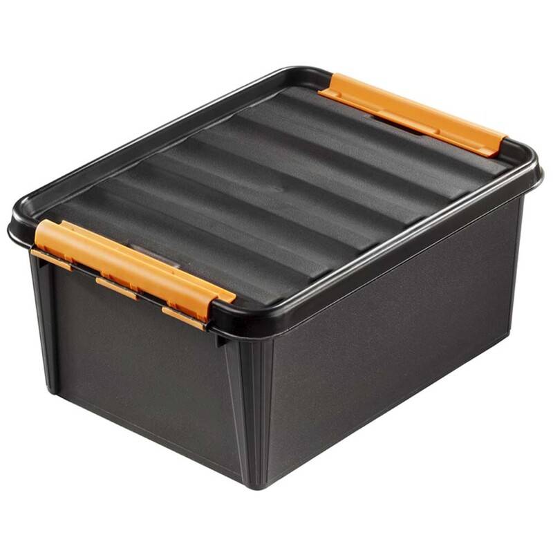Plastkasse SmartStore Pro 31 sort 32l robust m/l&aring;g 50x39x26cm