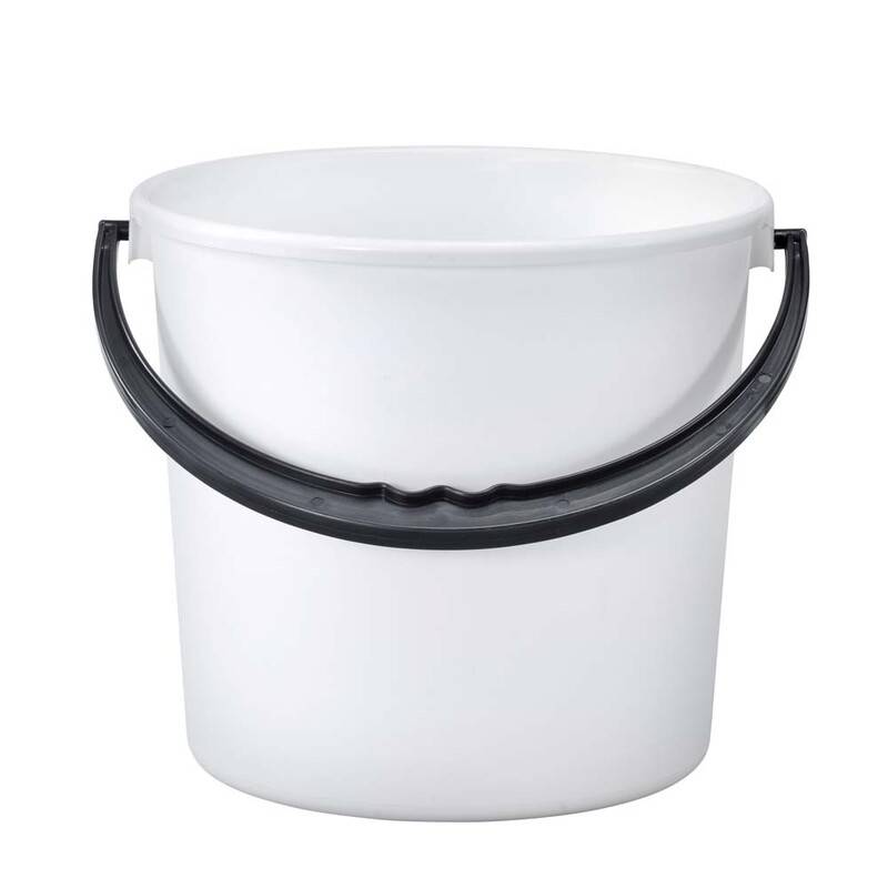 Spand m/hank hvid 10l 10L med l&aring;g 270mm x 300mm x 250mm