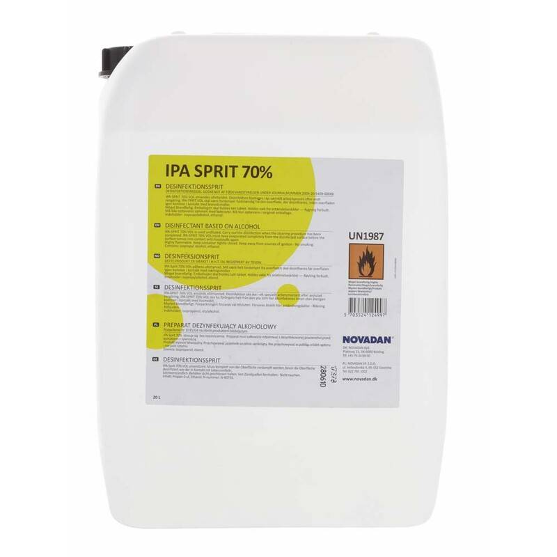 Desinfektion IPA Sprit 70\% 20l Desinfektion overflader Novadan