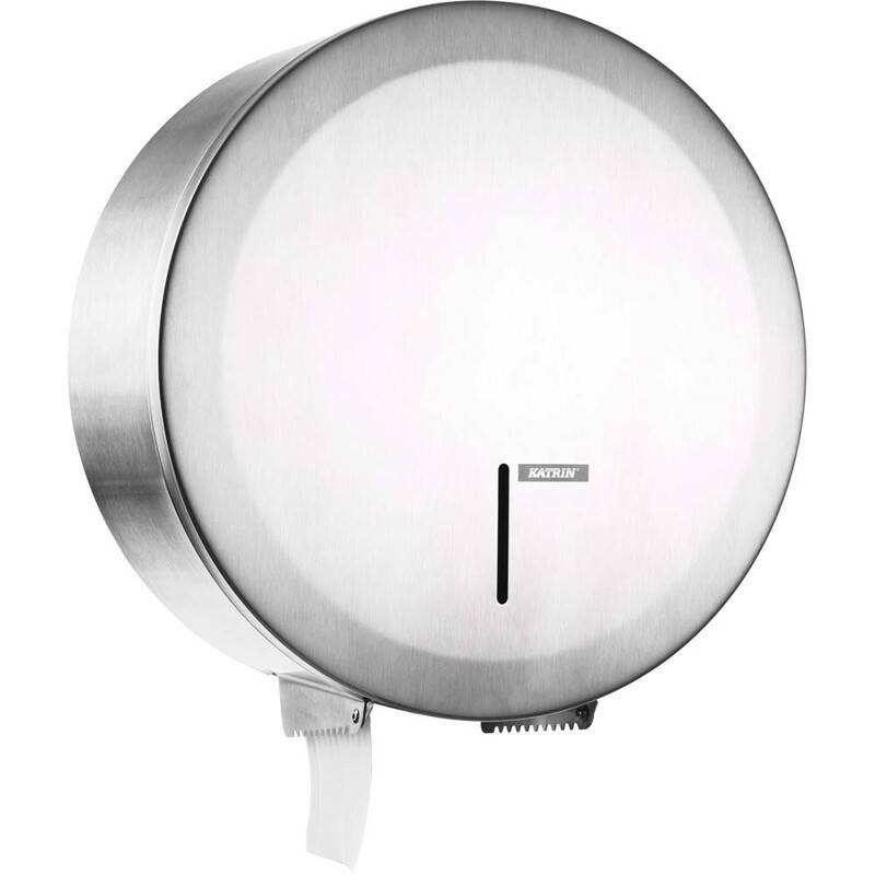 Dispenser t/toiletpapir Katrin Gigant L B&oslash;rstet st&aring;l 992967