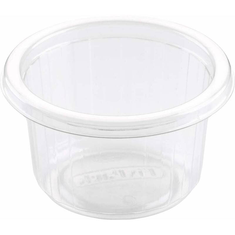 Plastbakke Fixpack rund klar APET &Oslash;80x46mm 110ml 1000stk/kar
