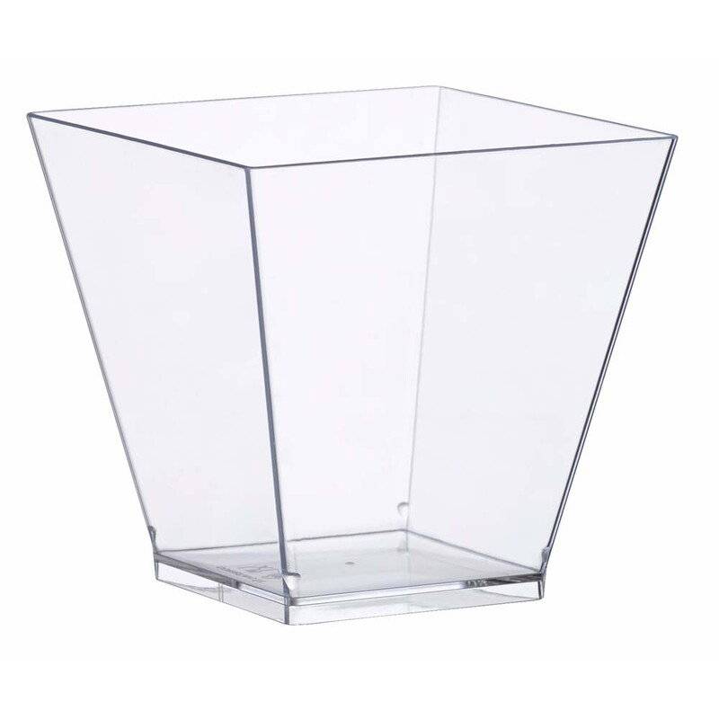 Dessertb&aelig;ger p&aring; fod Kova 220ml klar 72x72x72mm 400stk/kar