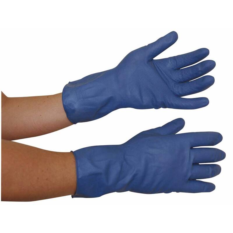 Latexhandsker small (7) bl&aring; 12par/pak Reng&oslash;ringshandske Pakke a 12 par